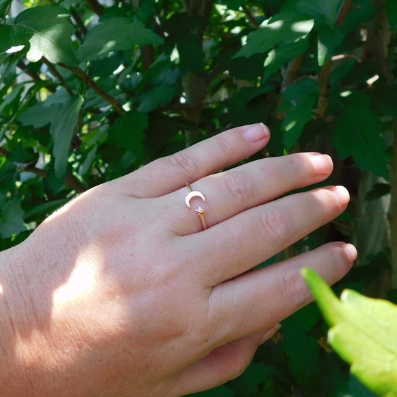 You are My Moon & Stars Rose Gold Vermeil Ring - Picture 3 of 3